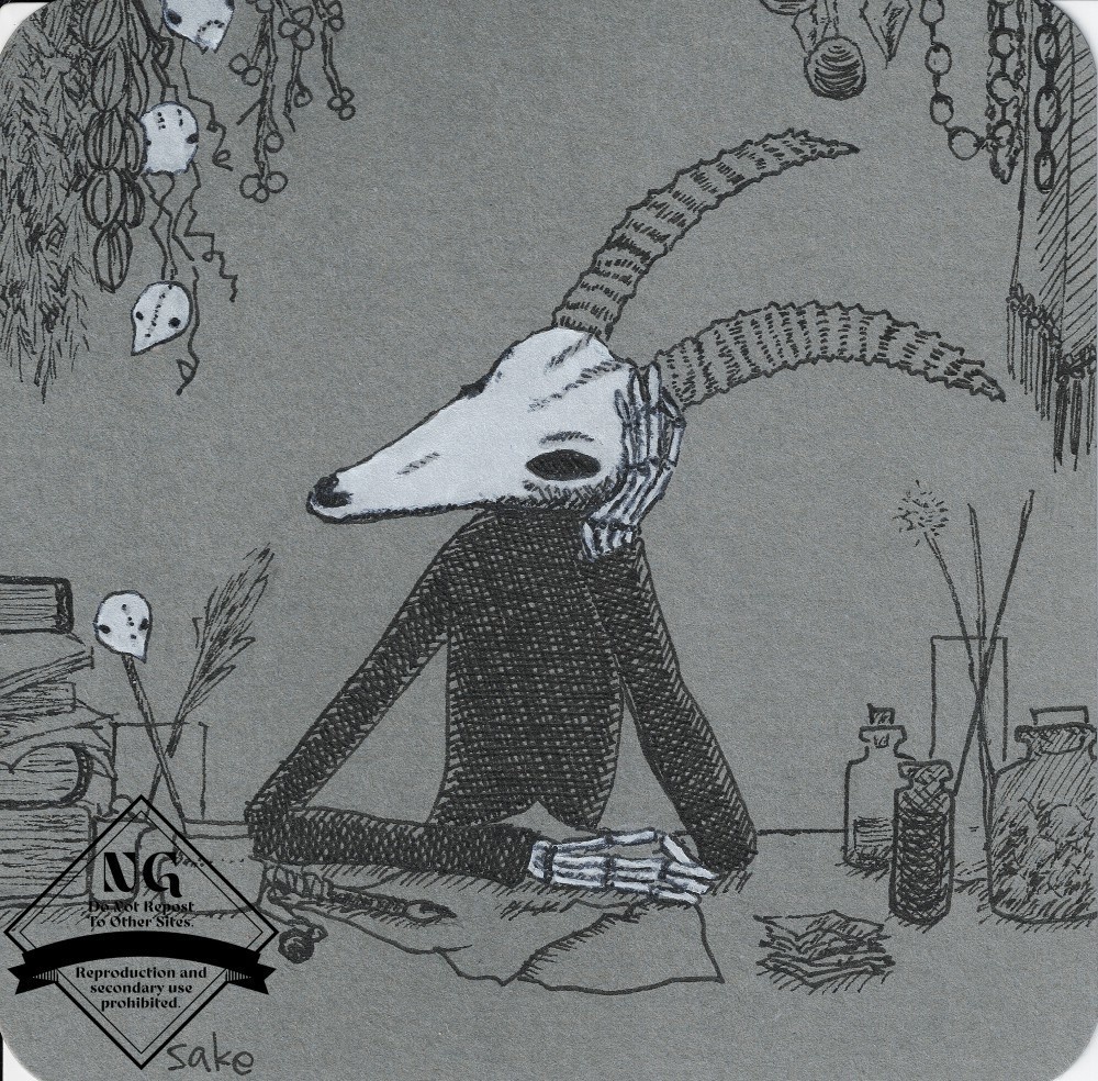 ペン原画 魔法使いとツノ骨①②