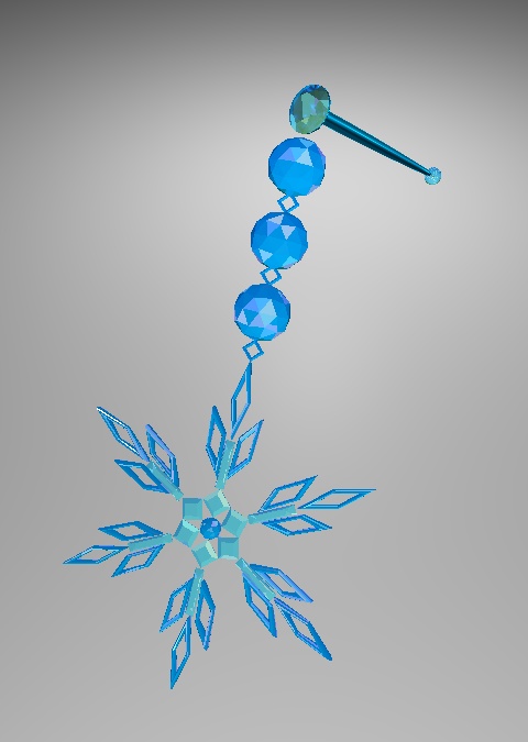 氷の結晶耳飾り