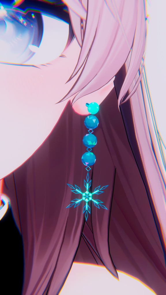 氷の結晶耳飾り