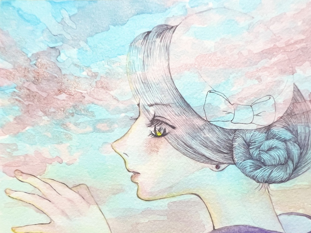 ミニ色紙原画「初秋」