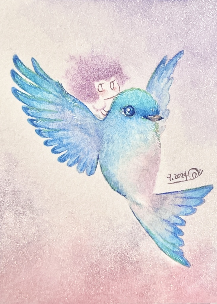 水彩原画ATC『夢』