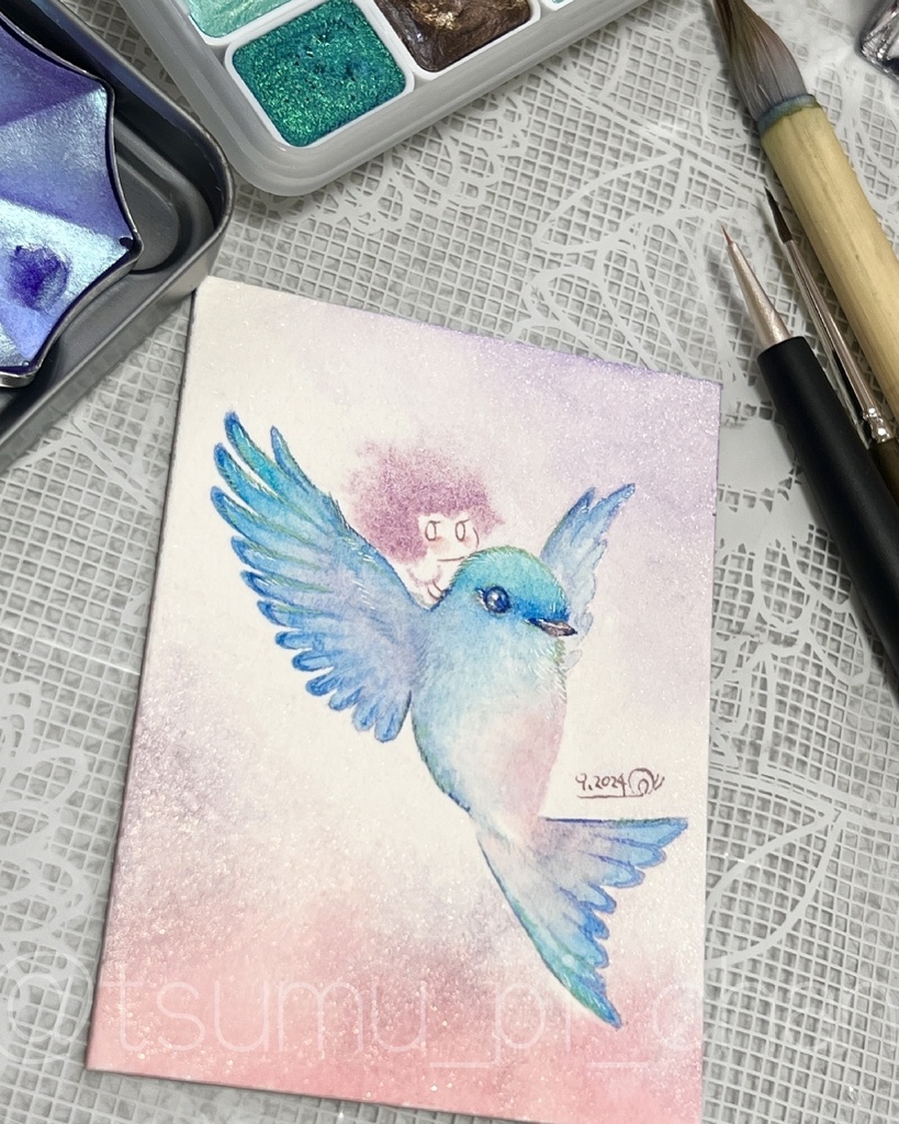 水彩原画ATC『夢』