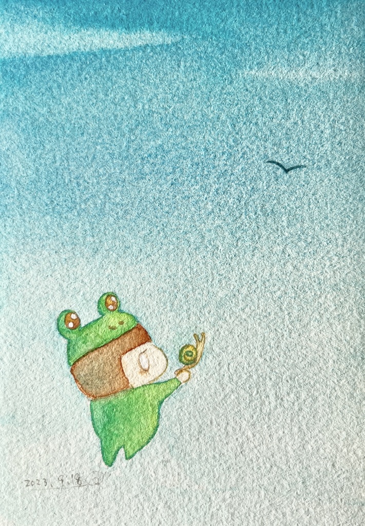 水彩原画「あこがれ」