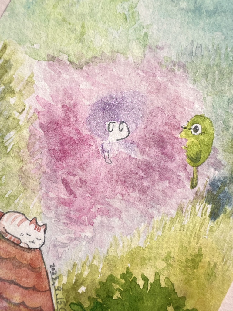 水彩原画「山桜」