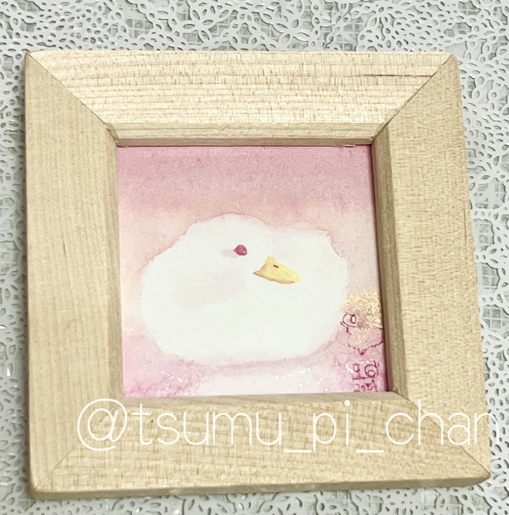 ミニ額原画「夕焼けアヒル」