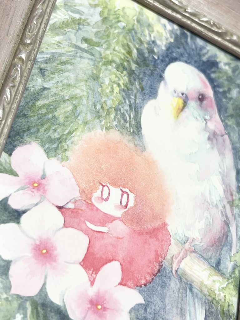 額装水彩画「フレンズ」