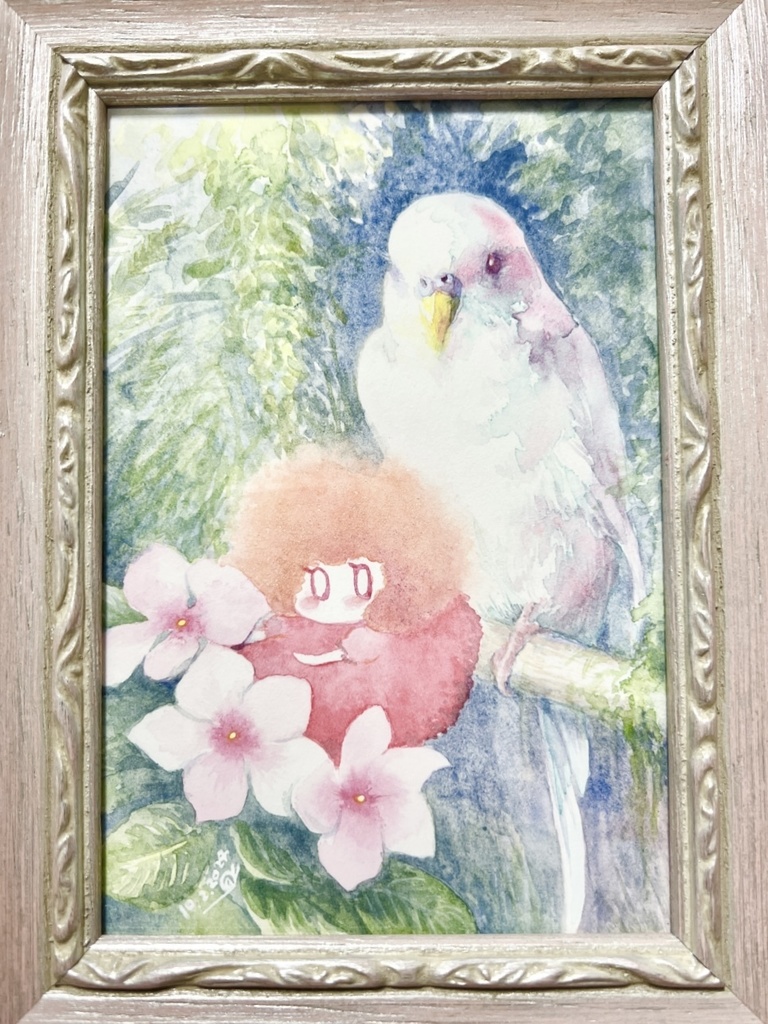 額装水彩画「フレンズ」