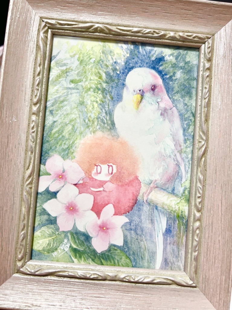 額装水彩画「フレンズ」