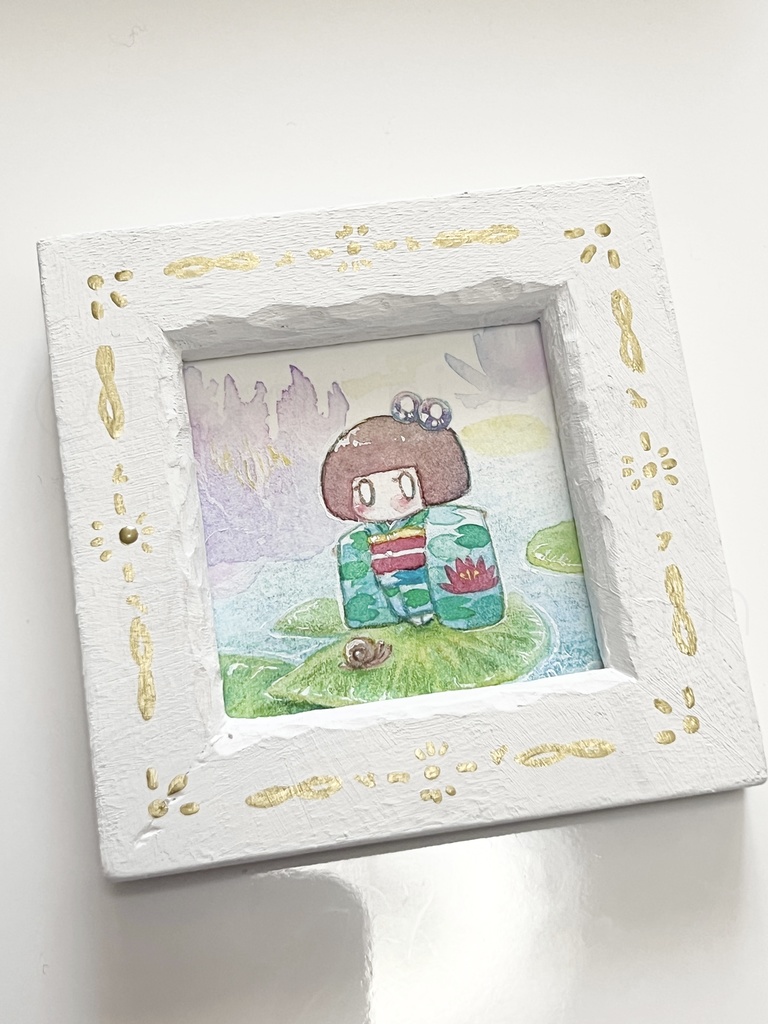 ミニ額原画「睡蓮の上で」