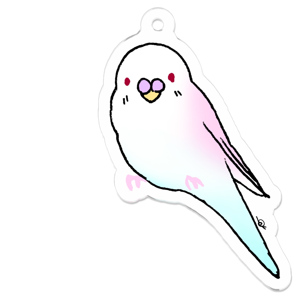 白インコキーホルダー