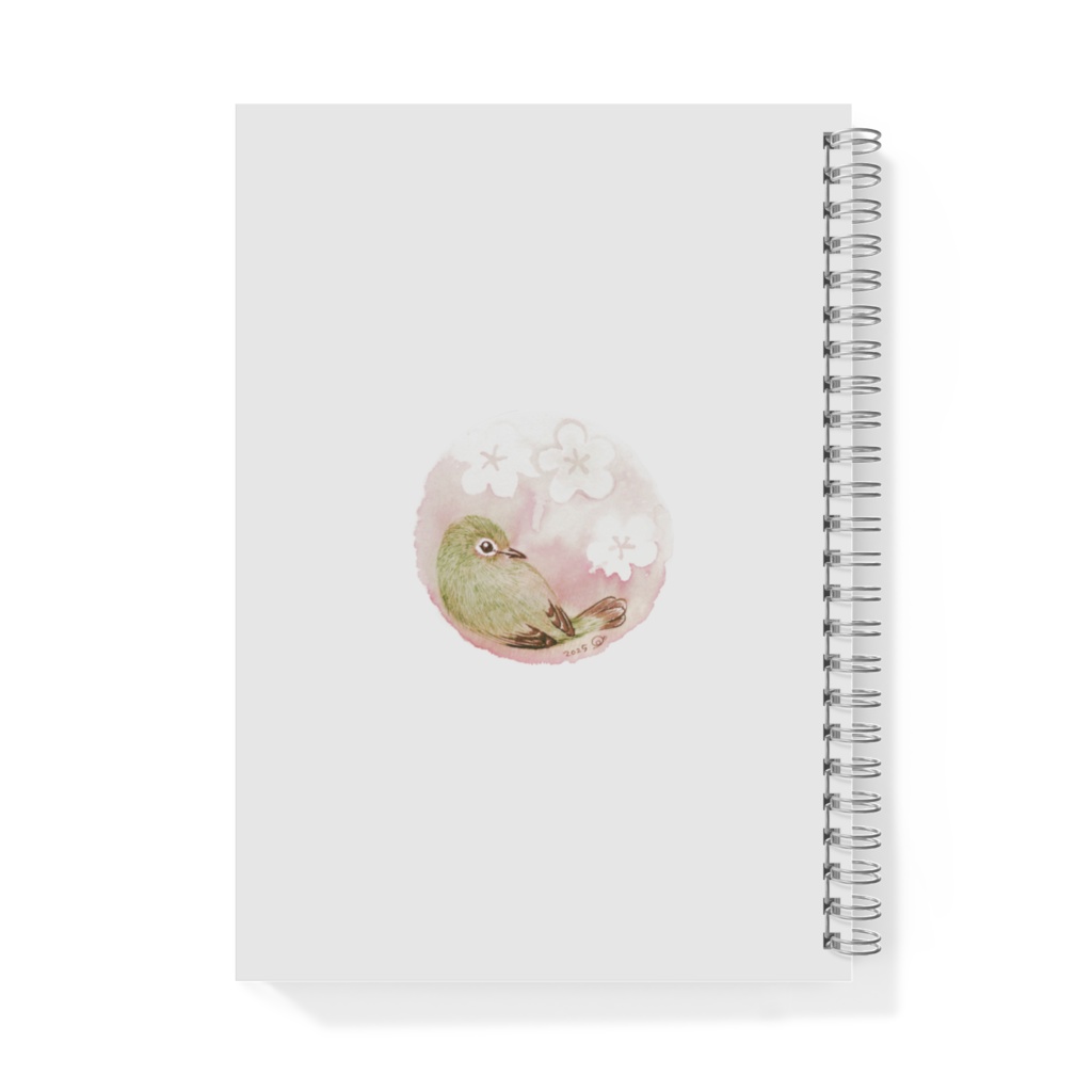 A5リングノート「綿毛ちゃん・梅とメジロ」