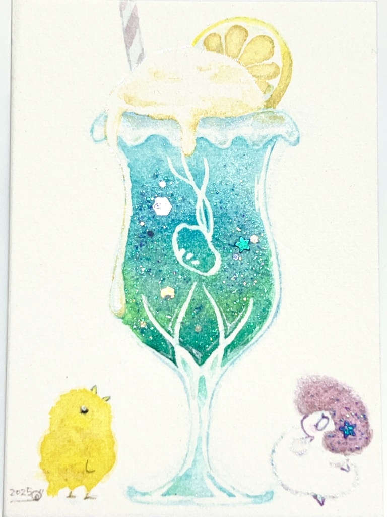 ATC原画「くらげクリームソーダ」