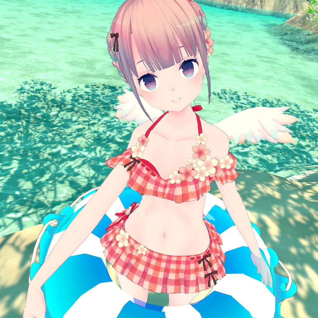 お花とフリルの水着セット