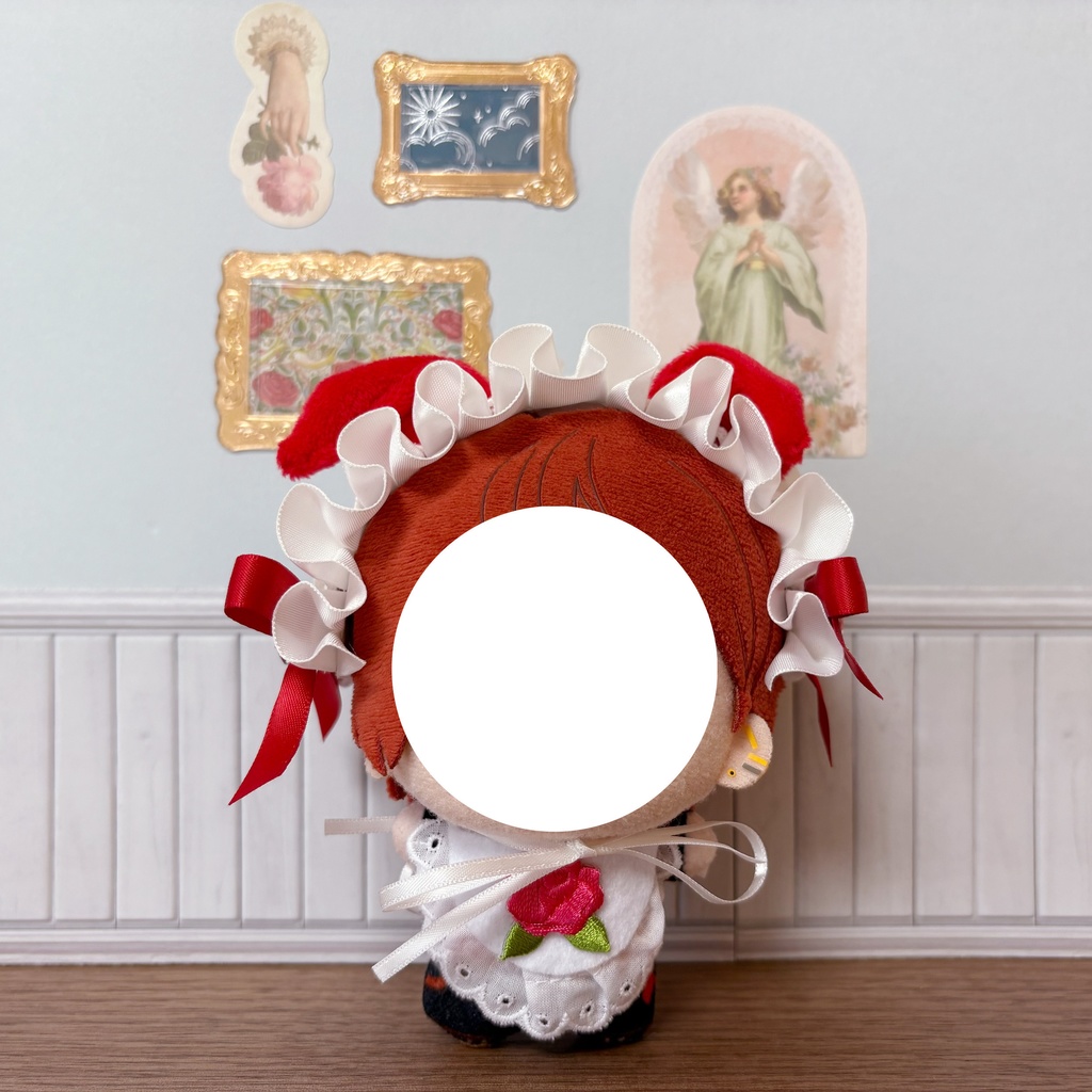 ぬい用犬耳ヘッドドレス🤍✖️スタイ🌹セット