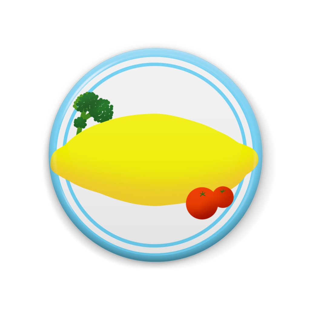 お絵描きオムライス缶バッジ