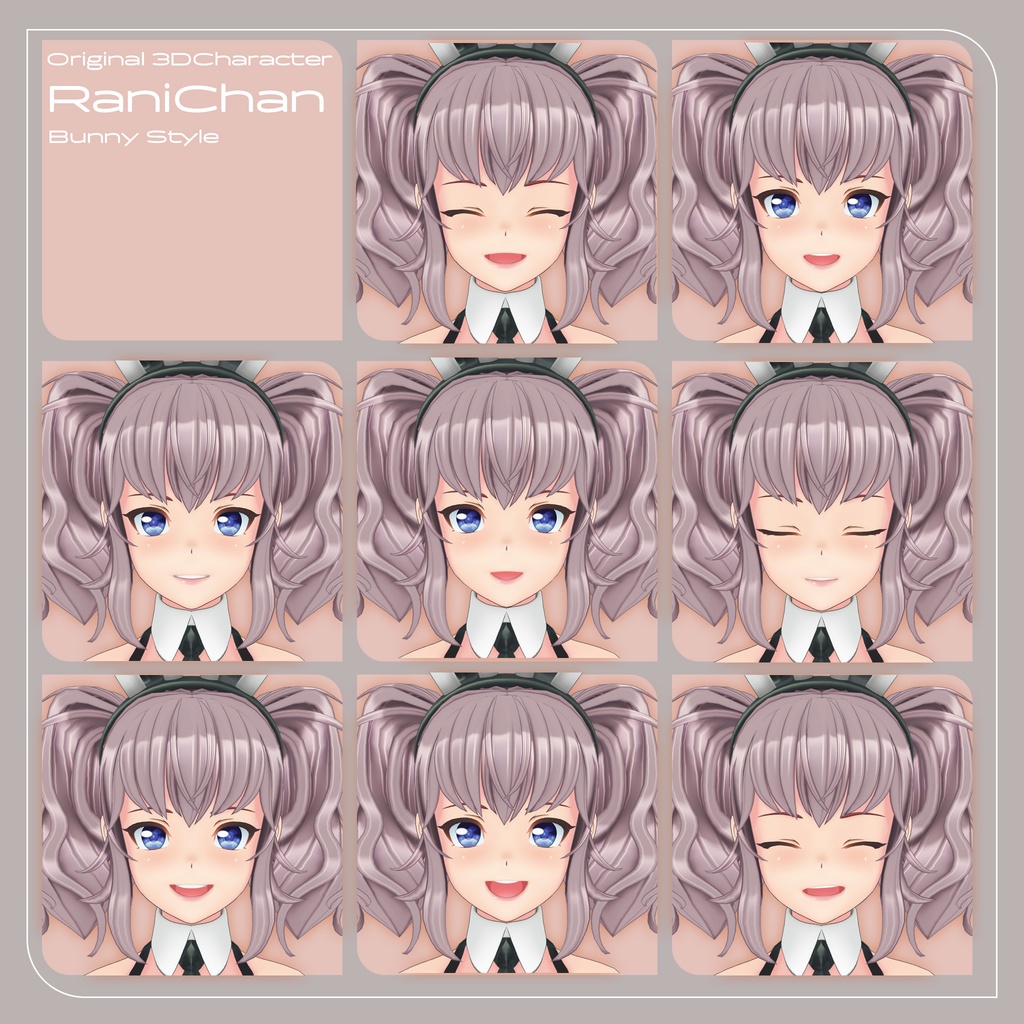 【VRChat対応 オリジナル3Dキャラクター】らにちゃん バニースタイル / VRC_W000_Rani000