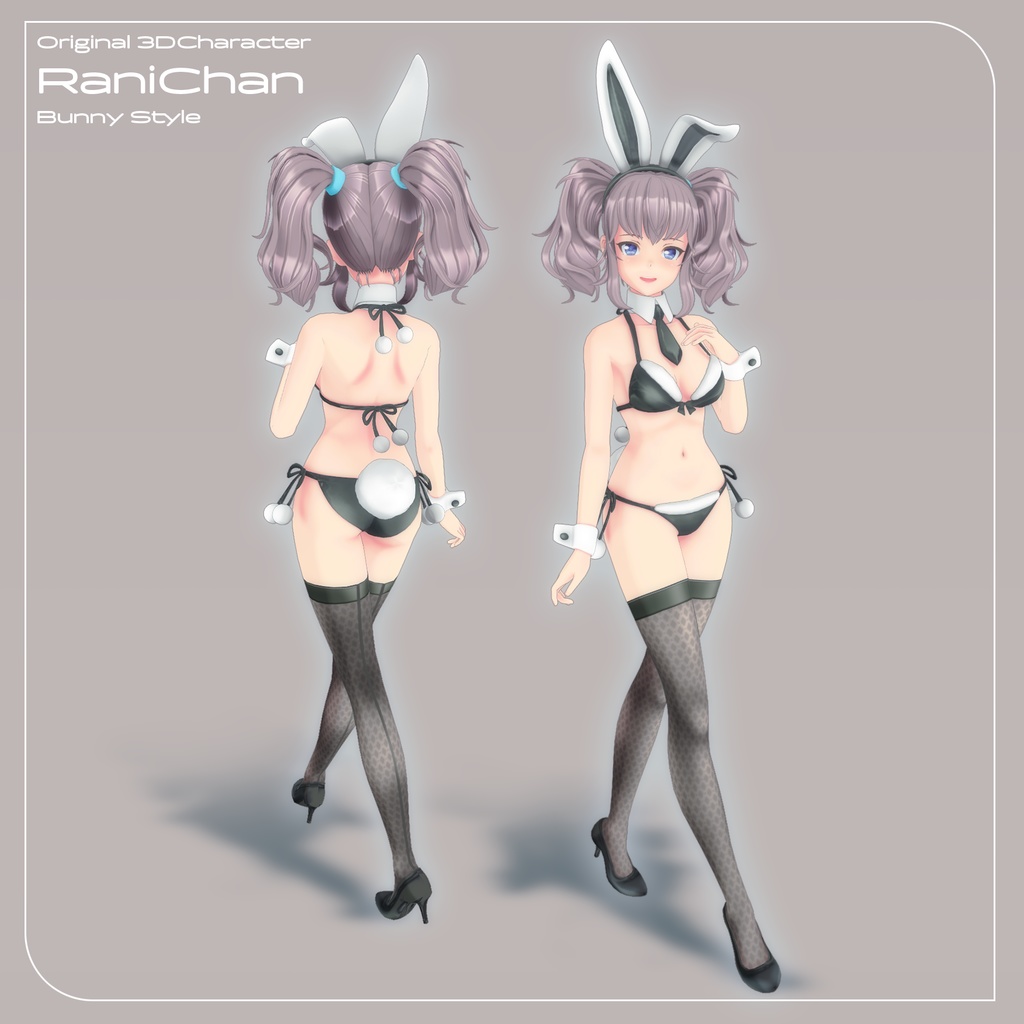 【VRChat対応 オリジナル3Dキャラクター】らにちゃん バニースタイル / VRC_W000_Rani000