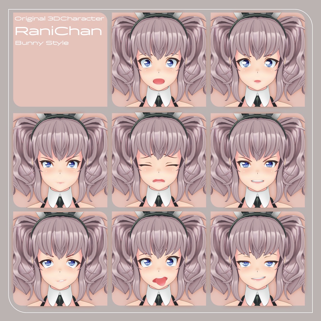 【VRChat対応 オリジナル3Dキャラクター】らにちゃん バニースタイル / VRC_W000_Rani000