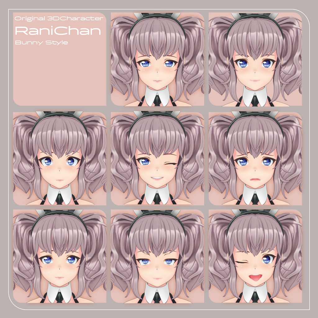 【VRChat対応 オリジナル3Dキャラクター】らにちゃん バニースタイル / VRC_W000_Rani000