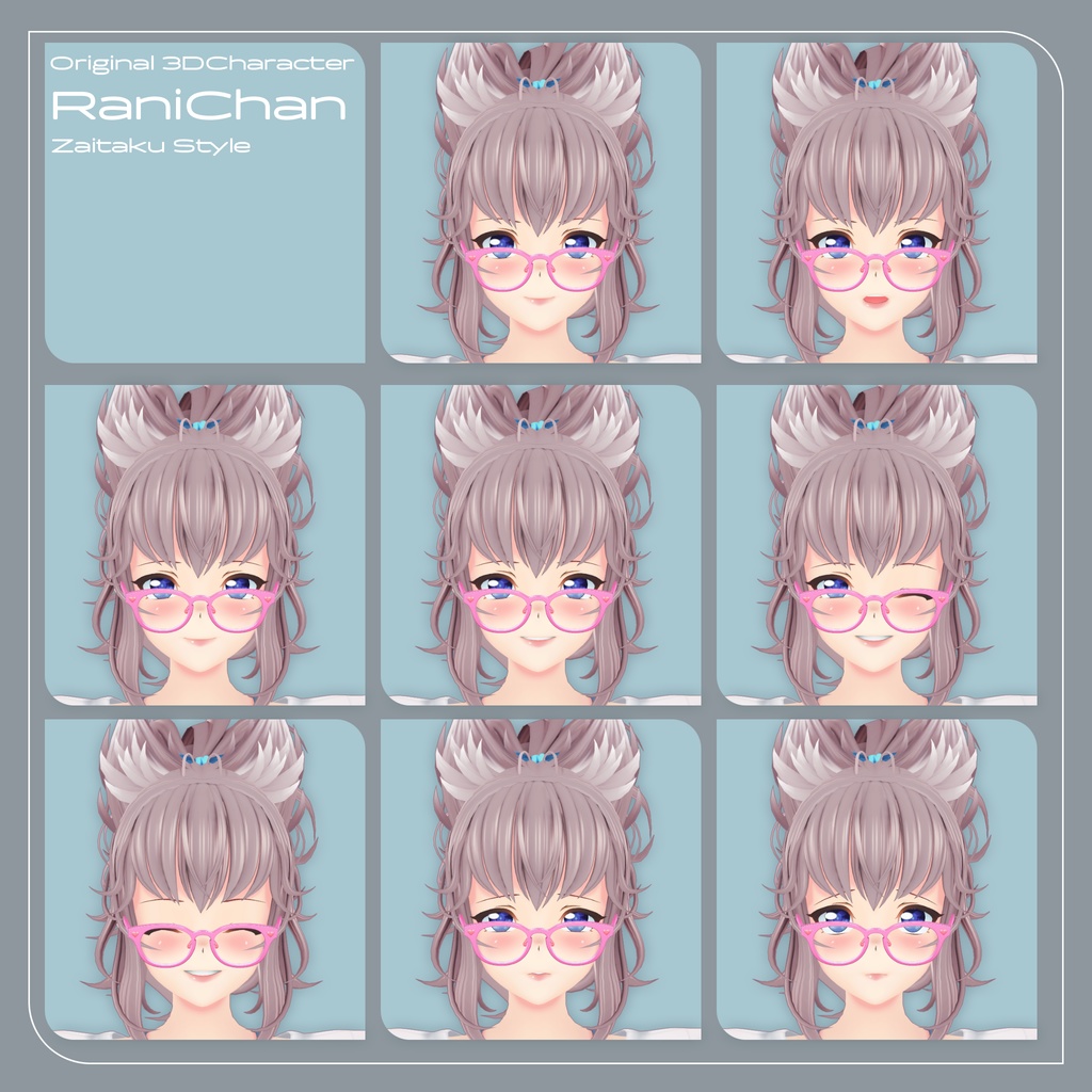 ★セール中!【VRChat向け オリジナル3Dモデル】らに 在宅スタイル / Tシャツ / VRC_W000_Rani002