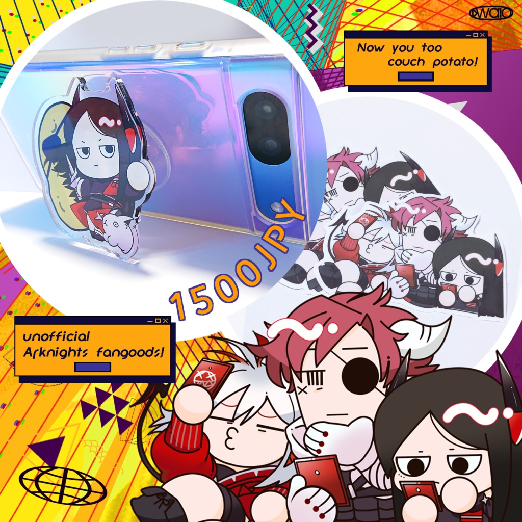 イネスおねいちゃんスマホグリップ+傭兵組ステッカーセット