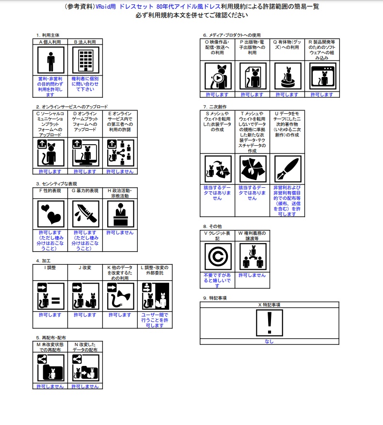 VRoid用   80年代アイドル風ドレス お試しアリ