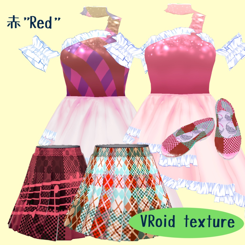 VRoid用   80年代アイドル風ドレス お試しアリ