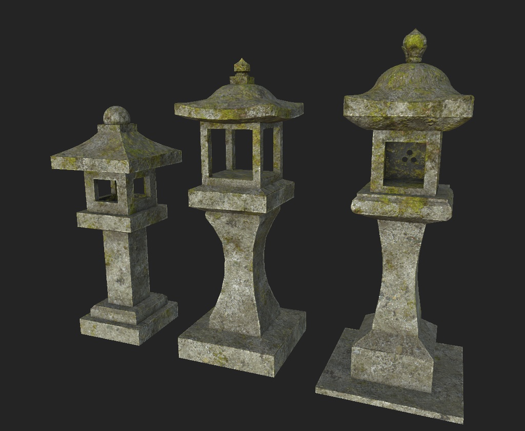 【3Dモデル】灯篭セット/LanternSet