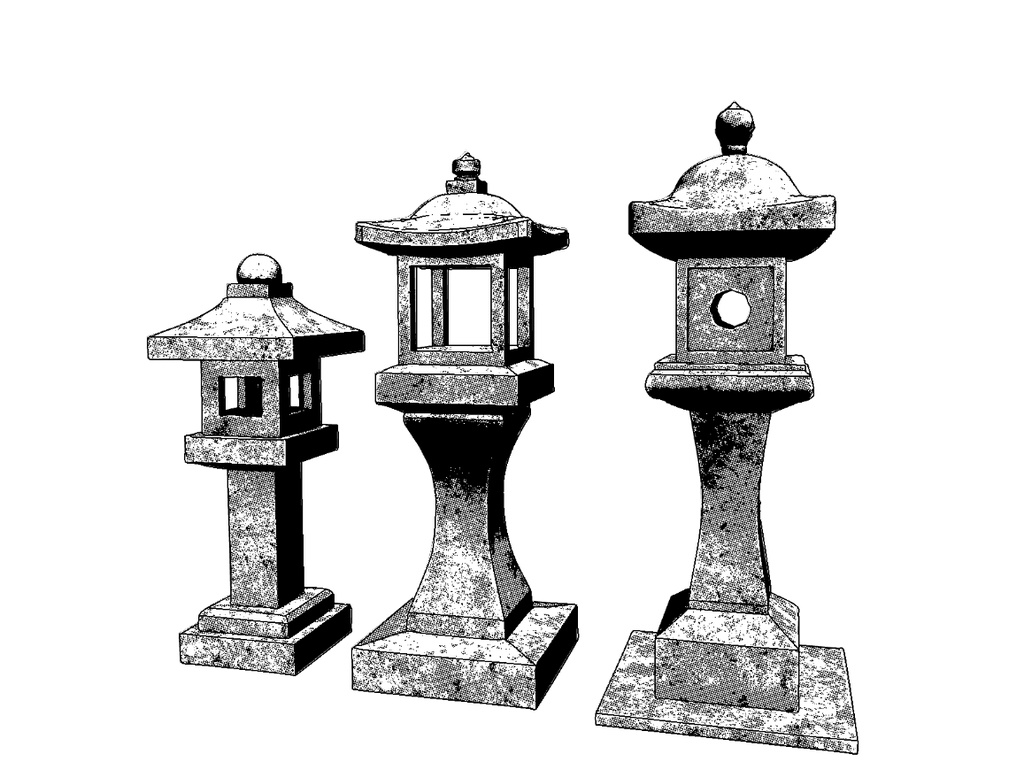 【3Dモデル】灯篭セット/LanternSet