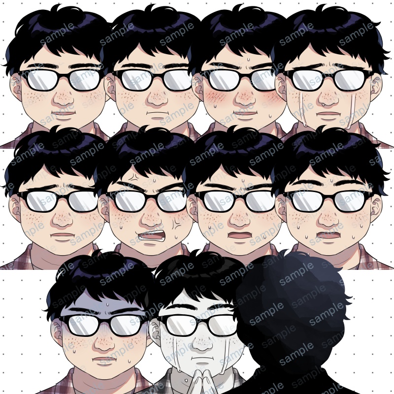 【無料】立ち絵素材004(オタクくん)