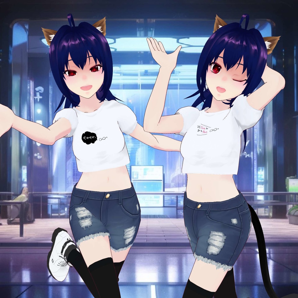 【FREE/無料】やれやれ短T Yareyare Short Sleeve T-shirt(自由換色OK)【VRoid】