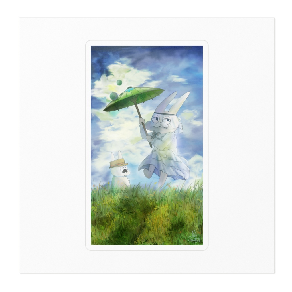 世界迷画劇場「休日、日傘を回す女」ステッカー