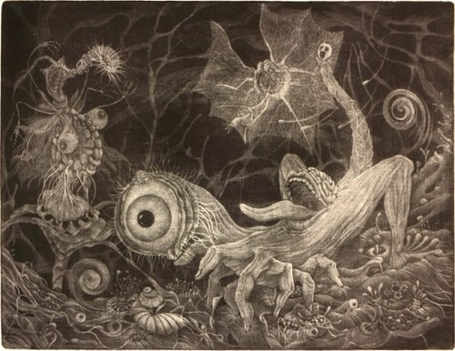 銅版画:魍魎の栖(もうりょうのすみか)