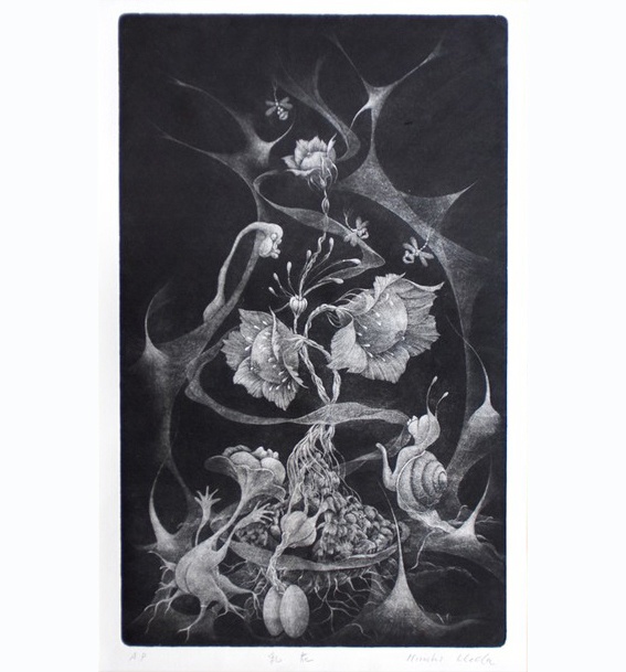 銅版画：乳花（ちちばな）大／nammary flower