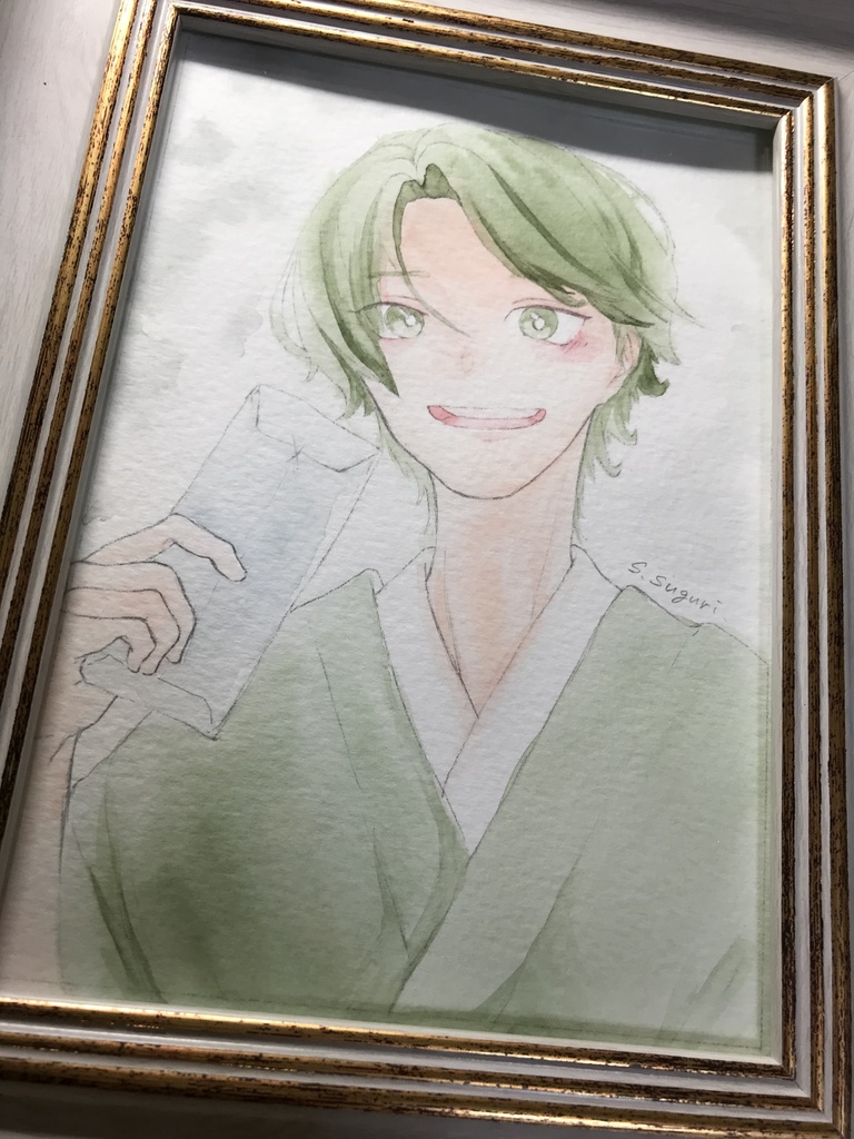 額装作品「雪解けの挨拶」