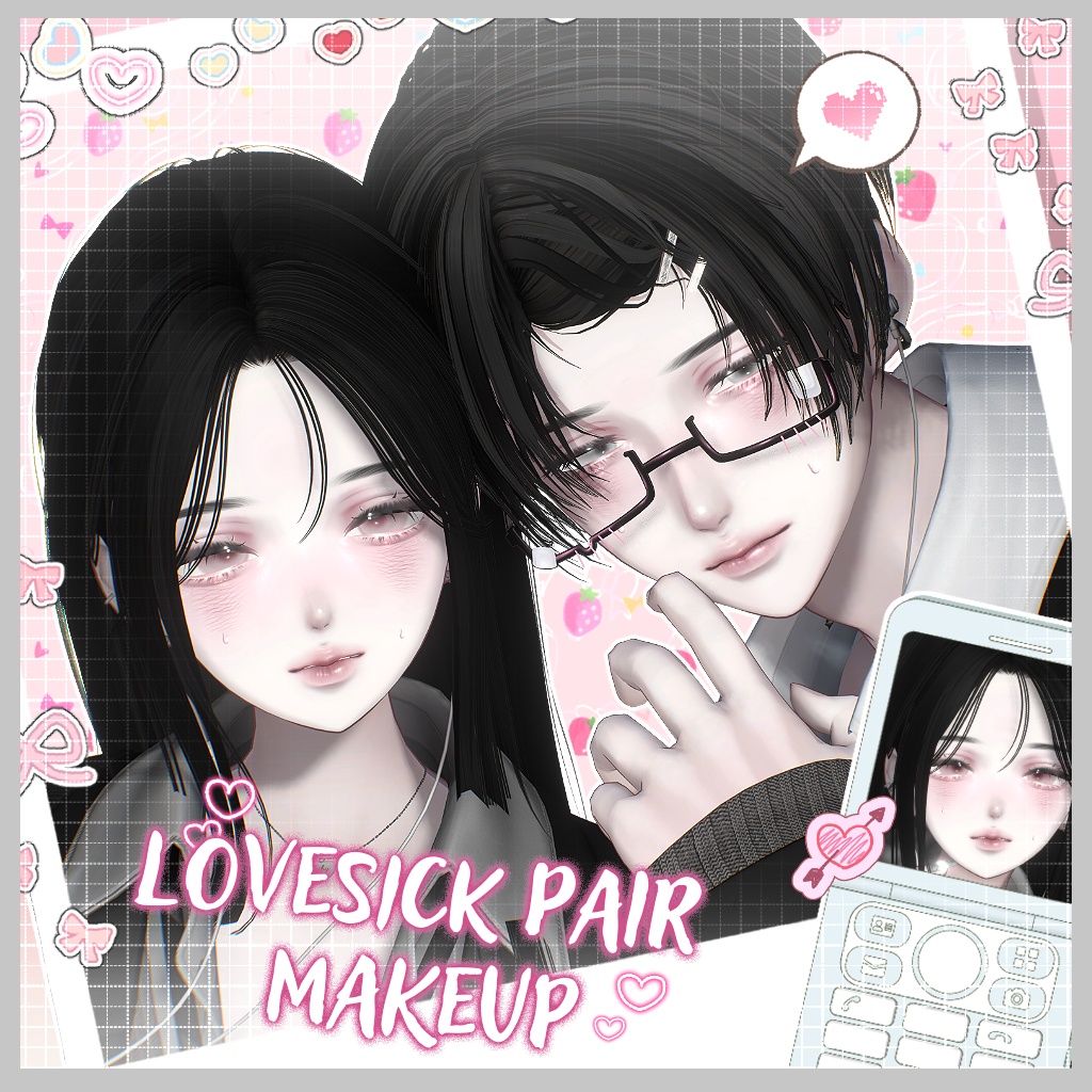 【4アバター対応】 Lovesick Pair Makeup & Eye Texture ❤︎₊ ⊹