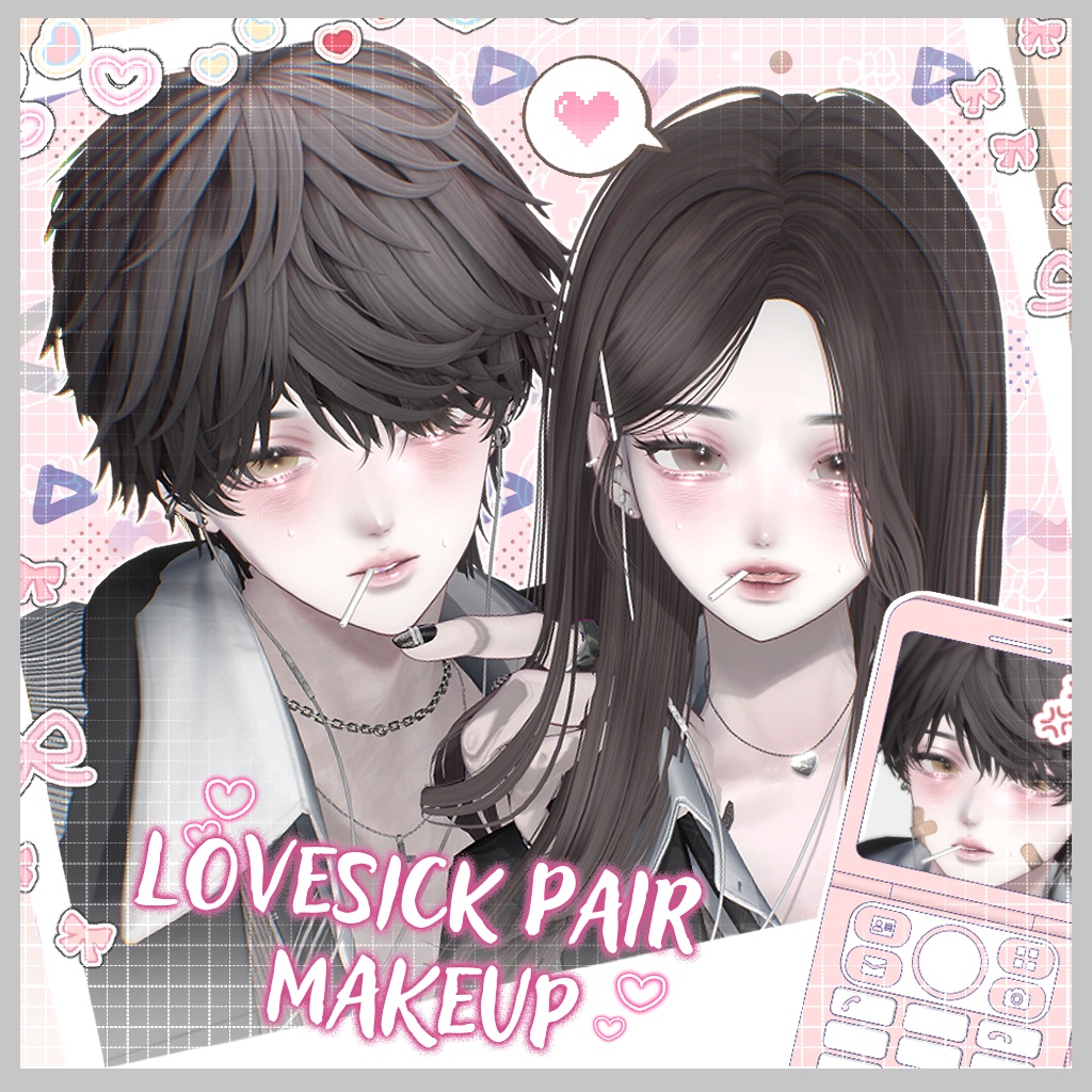 【4アバター対応】 Lovesick Pair Makeup & Eye Texture ❤︎₊ ⊹