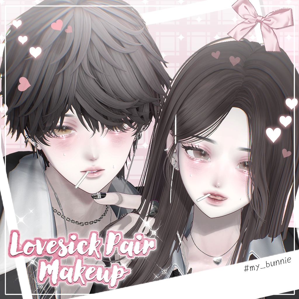 【4アバター対応】 Lovesick Pair Makeup & Eye Texture ❤︎₊ ⊹