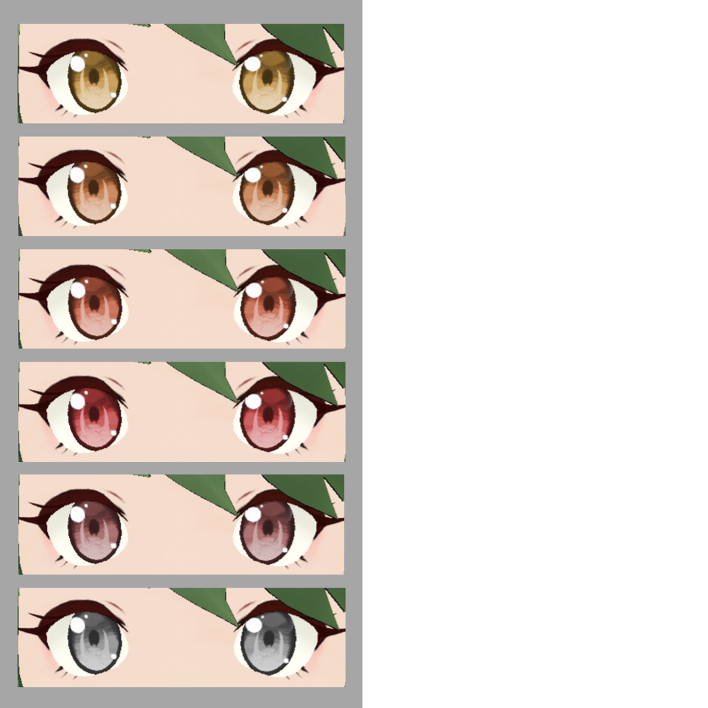 【VRoid】手描き風瞳テクスチャ 18色セット