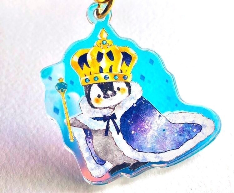 王様ペンギンオーロラアクリルキーホルダー
