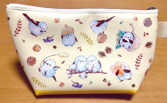 シマエナガ合皮ポーチ