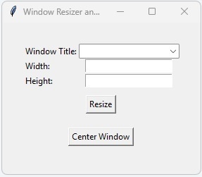 Window Resizer and Centering Tool (画面外に移動してしまったウィンドウを画面の中心に移動させることができます。)