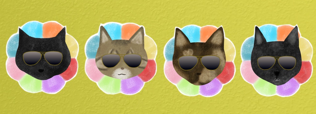 サングラス猫のマステ