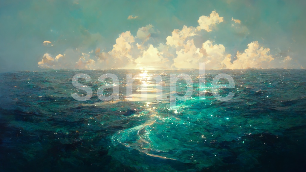 輝く海のイラスト背景素材 5枚セット