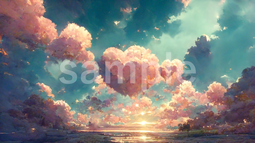 水彩風 かわいい空のイラスト背景素材 8枚セット