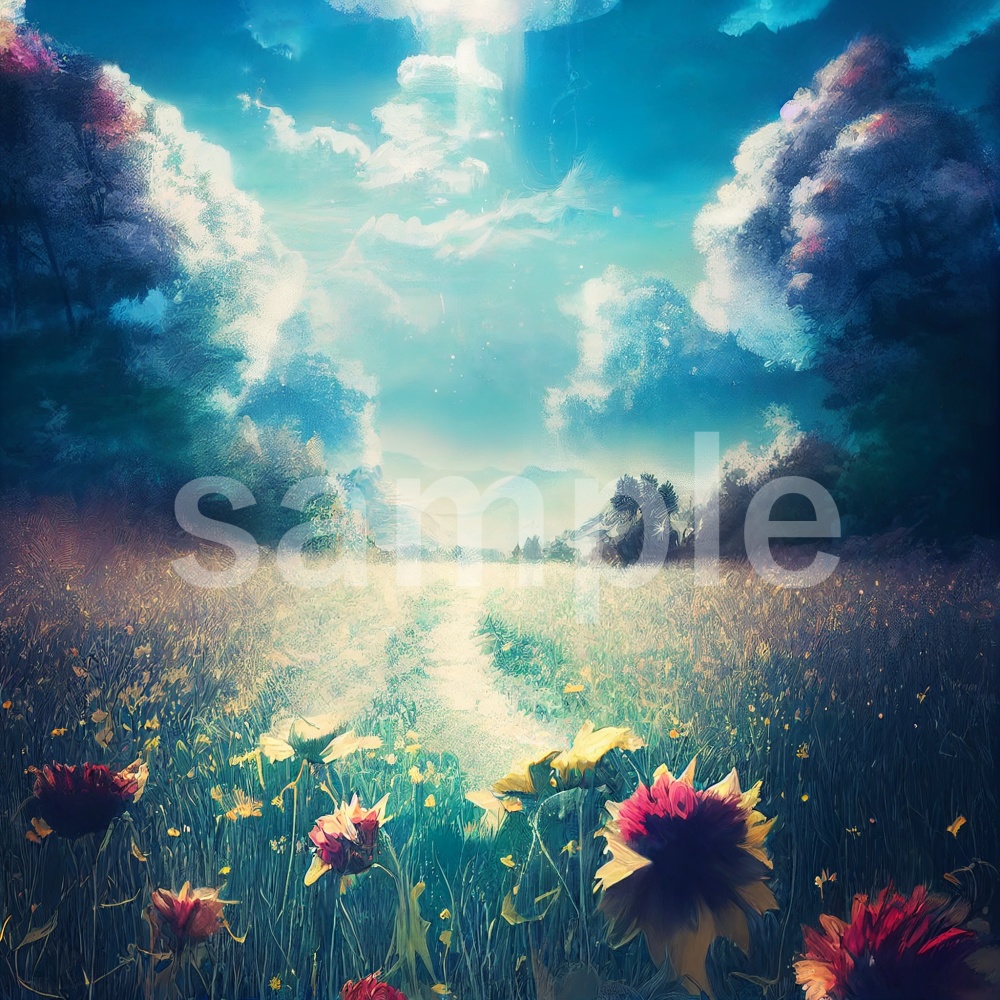 おとぎ話の草原をイメージしたイラスト背景素材 8枚セット