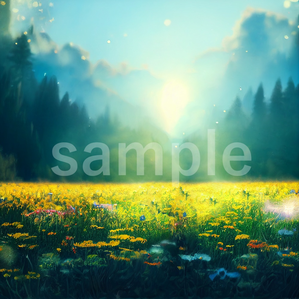 おとぎ話の草原をイメージしたイラスト背景素材 8枚セット