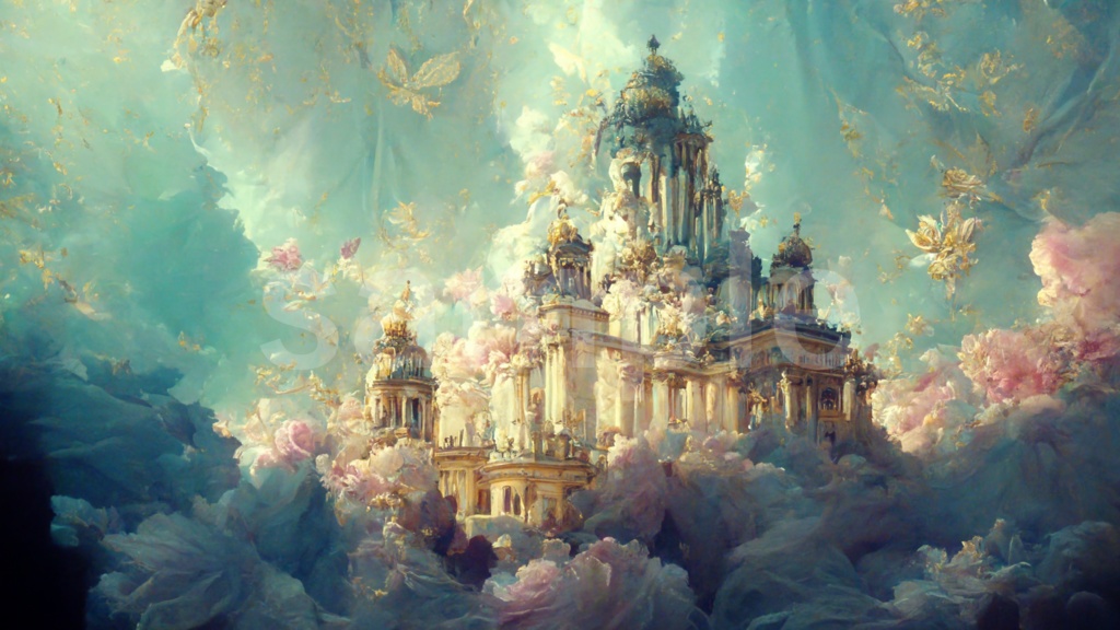 天使の住む城 イラスト背景素材 5枚セット