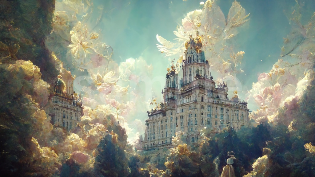 天使の住む城 イラスト背景素材 5枚セット