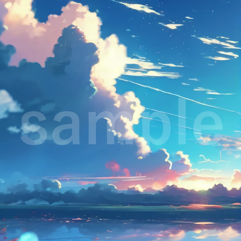 アニメ風な空のイラスト背景素材 8枚セット